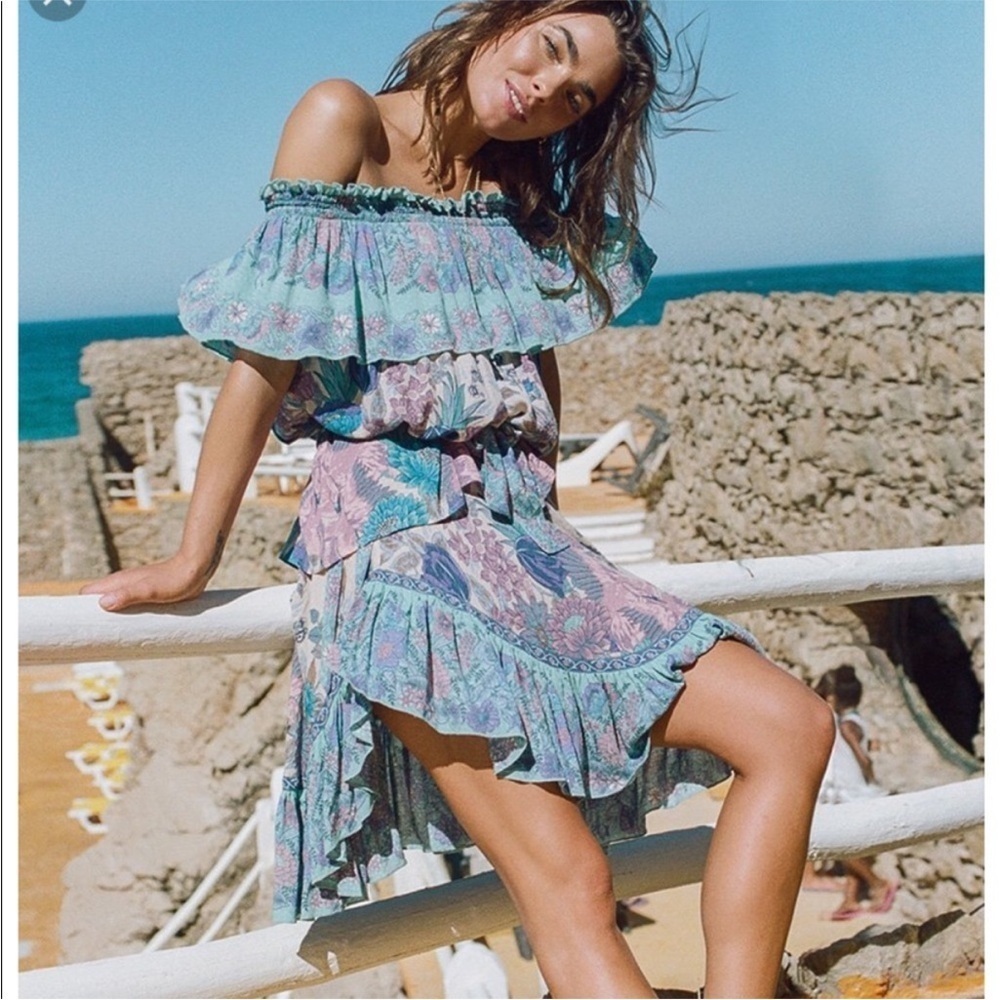 Spell and The Gypsy Siren Song Set - Off shoulder top and skirt blue bohemian XS